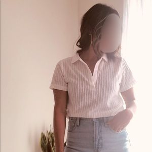 Staple white collared tee!